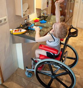 Shower commode wheelchair for children